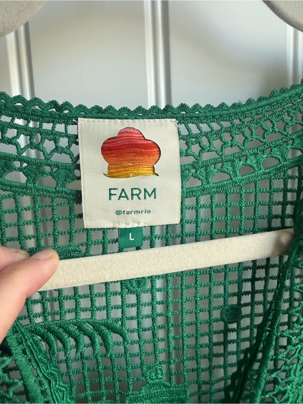 FARM Rio Emerald Green Crochet Maxi Dress - Picture 5 of 8
